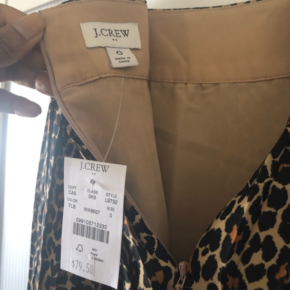 JCrew Factory Leopard pleated midi skirt. - Picture 6 of 10